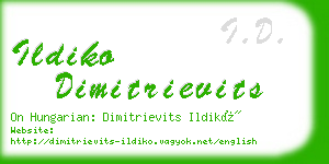 ildiko dimitrievits business card